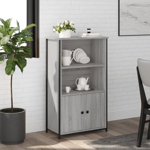 Lauuoeriau Haus & Garten, Möbel-Highboard grau Sonoma 62x32x103,5 cm Holzwerkstoff von Lauuoeriau