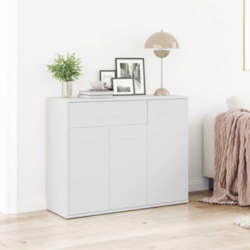 Lauuoeriau Haus & Garten, Möbel-Kommode Weiß 88x30x70 cm Engineered Wood von Lauuoeriau