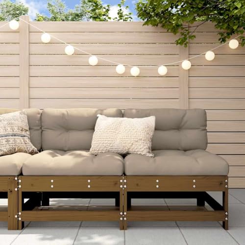 Lauuoeriau Haus & Garten, Möbel-Mittelsofas mit Kissen, 2 Stück, Braun, Massivholz, Kiefer Lauuoeriau Haus & Garten, Möbel-Mittelsofas mit Kissen, 2 Stück, Braun, Massivholz, Kiefer von Lauuoeriau