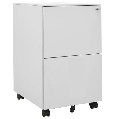 Lauuoeriau Haus & Garten, Möbel-Mobiler Aktenschrank, Hellgrau, 39 x 45 x 67 cm, Stahl Lauuoeriau Haus & Garten, Möbel-Mobiler Aktenschrank, Hellgrau, 39 x 45 x 67 cm, Stahl von Lauuoeriau