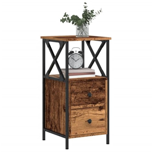 Lauuoeriau Haus & Garten, Möbel-Nachtschränke, 2 Stück, Altes Holz, 34 x 35,5 x 70 cm, Holzwerkstoff Lauuoeriau Haus & Garten, Möbel-Nachtschränke, 2 Stück, Altes Holz, 34 x 35,5 x 70 cm, Holzwerkstoff von Lauuoeriau