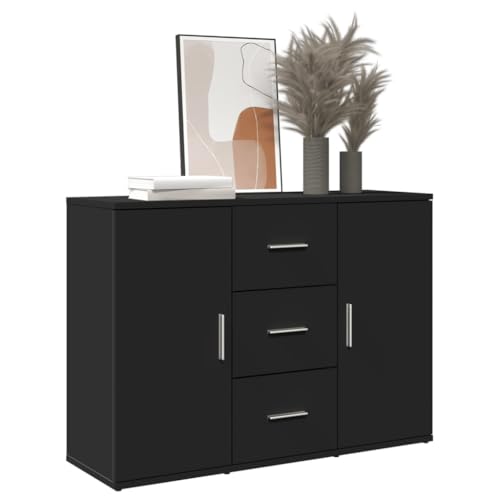 Lauuoeriau Haus & Garten, Möbel-Sideboard, schwarz, 90,5 x 29,5 x 65 cm, Holzwerkstoff von Lauuoeriau