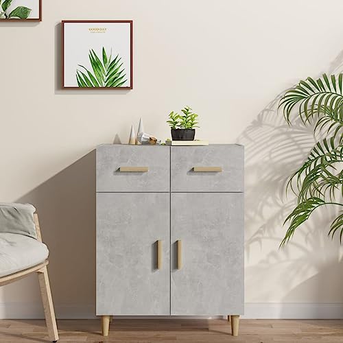 Lauuoeriau Haus & Garten, Möbel-Sideboard Betongrau 69,5x34x90 cm Holzwerkstoff von Lauuoeriau