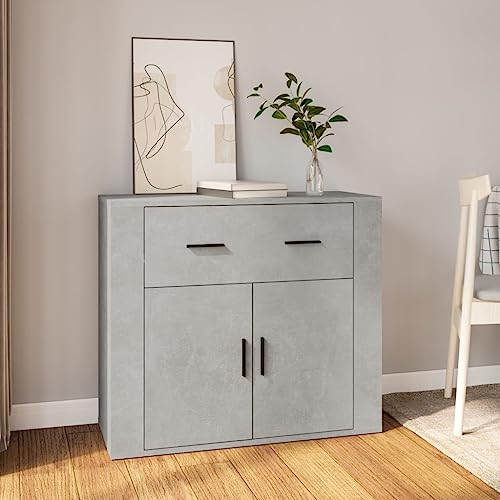 Lauuoeriau Haus & Garten, Möbel-Sideboard Betongrau 80x33x70 cm Holzwerkstoff von Lauuoeriau