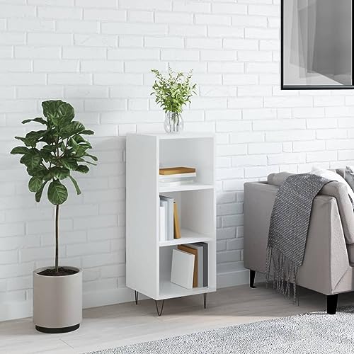 Lauuoeriau Haus & Garten, Möbel-Sideboard Hochglanz Weiß 34,5x32,5x90 cm Holzwerkstoff von Lauuoeriau