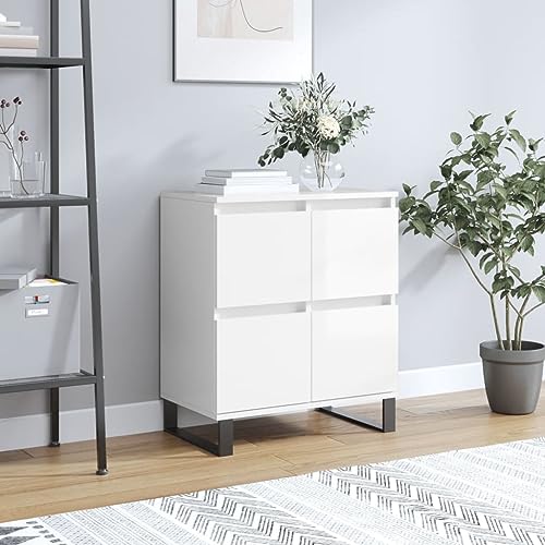 Lauuoeriau Haus & Garten, Möbel-Sideboard Hochglanz Weiß 60x35x70 cm Holzwerkstoff von Lauuoeriau