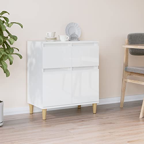 Lauuoeriau Haus & Garten, Möbel-Sideboard Hochglanz Weiß 60x35x70 cm Holzwerkstoff von Lauuoeriau