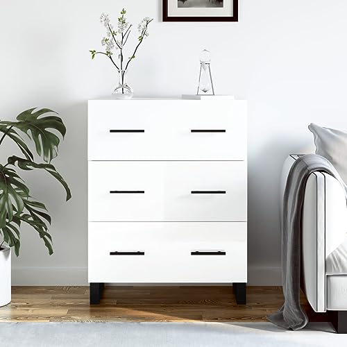 Lauuoeriau Haus & Garten, Möbel-Sideboard Hochglanz Weiß 69,5x34x90cm Holzwerkstoff von Lauuoeriau