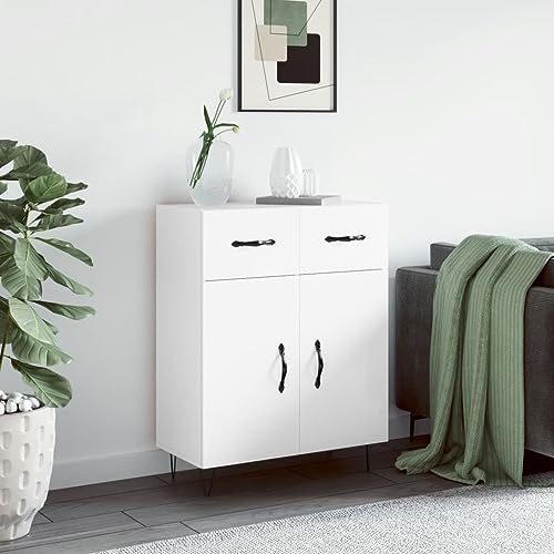 Lauuoeriau Haus & Garten, Möbel-Sideboard Hochglanz Weiß 69,5x34x90cm Holzwerkstoff von Lauuoeriau