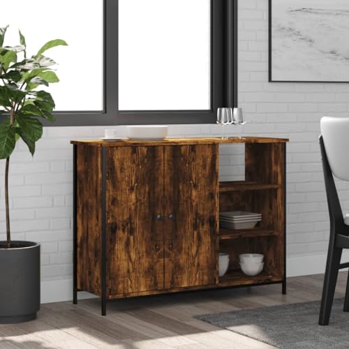 Lauuoeriau Haus & Garten, Möbel-Sideboard Räuchereiche, 100 x 33 x 75 cm, Holzwerkstoff von Lauuoeriau