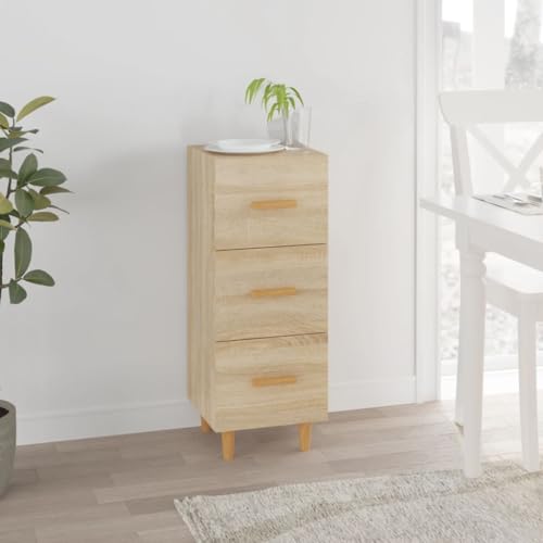 Lauuoeriau Haus & Garten, Möbel-Sideboard Sonoma Eiche, 34,5 x 34 x 90 cm, Holzwerkstoff von Lauuoeriau