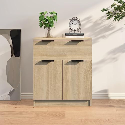 Lauuoeriau Haus & Garten, Möbel-Sideboard Sonoma Eiche 60x30x70 cm Holzwerkstoff von Lauuoeriau