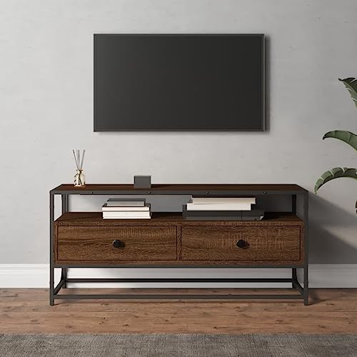 Lauuoeriau Haus & Garten, Möbel-TV-Schrank, Braun Eiche, 100 x 35 x 45 cm, Holzwerkstoff von Lauuoeriau