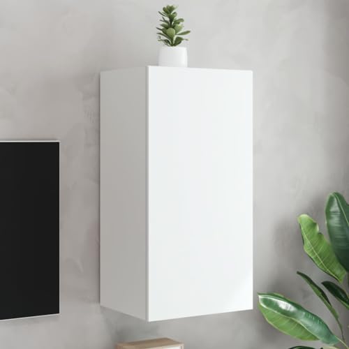Lauuoeriau Haus & Garten, Möbel-TV Wandschrank mit LED-Lichtern, weiß, 40,5 x 35 x 80 cm von Lauuoeriau