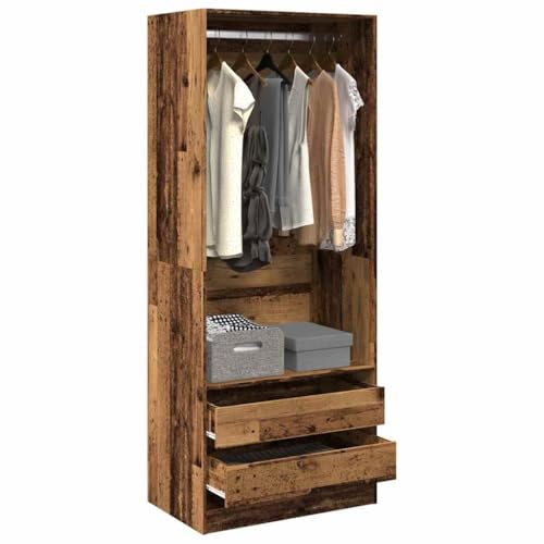 Lauuoeriau Haus & Garten, Möbel-Warderobe, Altholz 80x50x200 cm, Holzwerkstoff von Lauuoeriau