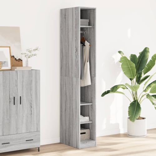 Lauuoeriau Haus & Garten, Möbel-Warderobe, grau, Sonoma, 30 x 50 x 200 cm, Holzwerkstoff von Lauuoeriau