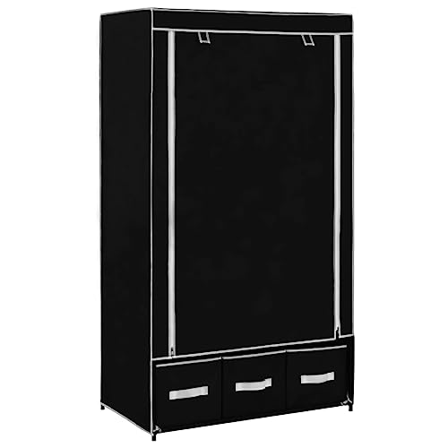 Lauuoeriau Haus & Garten, Möbel-Warderobe, schwarz, 87 x 49 x 159 cm, Stoff Lauuoeriau Haus & Garten, Möbel-Warderobe, schwarz, 87 x 49 x 159 cm, Stoff von Lauuoeriau