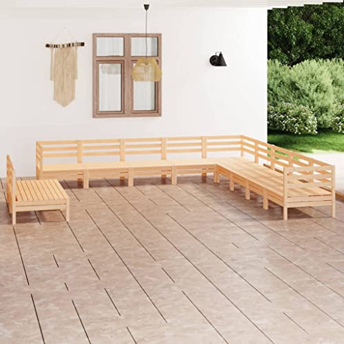 Lauuoeriau Haus & Garten, Möbel: 11-teiliges Garten-Lounge-Set, Massivholz, Kiefer von Lauuoeriau