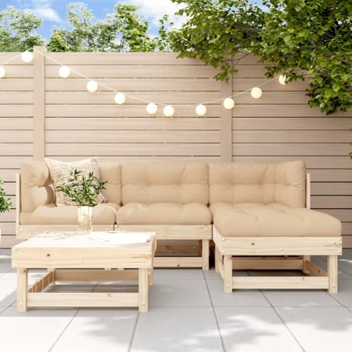 Lauuoeriau Haus & Garten, Möbel: 5-teiliges Garten-Lounge-Set, Massivholz, Kiefer Lauuoeriau Haus & Garten, Möbel: 5-teiliges Garten-Lounge-Set, Massivholz, Kiefer von Lauuoeriau