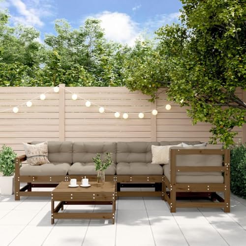 Lauuoeriau Haus & Garten, Möbel: 6-teiliges Garten-Lounge-Set, braun, Massivholz, Kiefer Lauuoeriau Haus & Garten, Möbel: 6-teiliges Garten-Lounge-Set, braun, Massivholz, Kiefer von Lauuoeriau