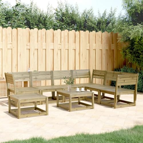 Lauuoeriau Haus & Garten, Möbel: 7-teiliges Garten-Lounge-Set, imprägniertes Holz, Kiefer von Lauuoeriau