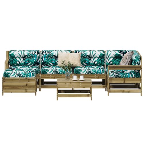 Lauuoeriau Haus & Garten, Möbel: 7-teiliges Gartensofa-Set, imprägniertes Kiefernholz von Lauuoeriau