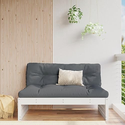 Lauuoeriau Haus & Garten Möbel Garten Mittelsofa Weiß 120x80 cm Massivholz Kiefer von Lauuoeriau