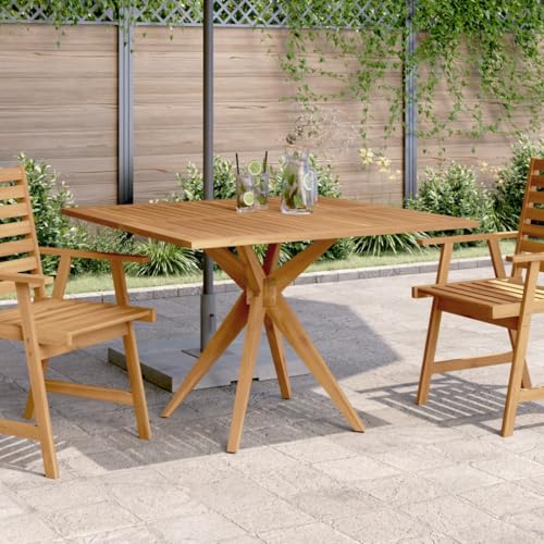 Lauuoeriau Haus & Garten Möbel-Gartentisch eckig 110x110x75cm Massivholz Akazie von Lauuoeriau