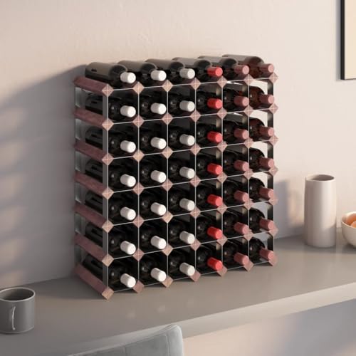 Lauuoeriau Haus & Garten Möbel Weinregal für 42 Flaschen braun Massivholz Kiefer von Lauuoeriau