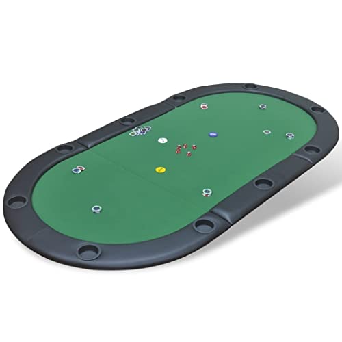 Lauuoeriau Home & Garden,Furniture-10 Player Foldable Poker Tabletop Green von Lauuoeriau
