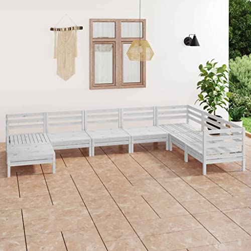 Lauuoeriau Home & Garden,Furniture-8-teiliges Garten-Lounge-Set Massivholz Kiefer Weiß Lauuoeriau Home & Garden,Furniture-8-teiliges Garten-Lounge-Set Massivholz Kiefer Weiß von Lauuoeriau