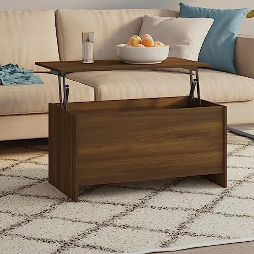 Lauuoeriau Home & Garden,Furniture-Coffee Table Brown Oak 102x55.5x52.5cm Engineered Wood von Lauuoeriau