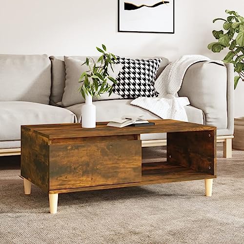 Lauuoeriau Home & Garden,Furniture-Coffee Table Smoked Oak 90x50x36.5cm Engineered Wood von Lauuoeriau