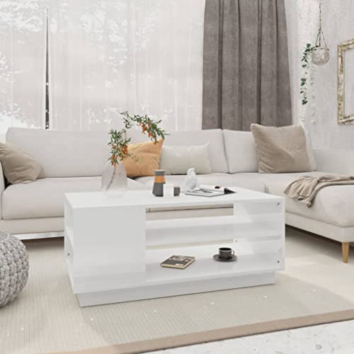 Lauuoeriau Home & Garden,Furniture-Coffee Table White 102x55x43cm Engineered Wood von Lauuoeriau