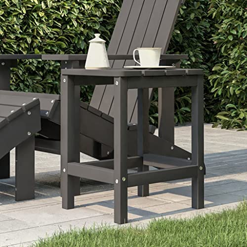 Lauuoeriau Home & Garden,Furniture-Garden Adirondack Table Anthracite 38x38x46cm HDPE von Lauuoeriau