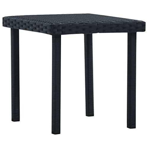 Lauuoeriau Home & Garden,Furniture-Garden Tea Table Black 40x40x40cm Poly Rattan von Lauuoeriau