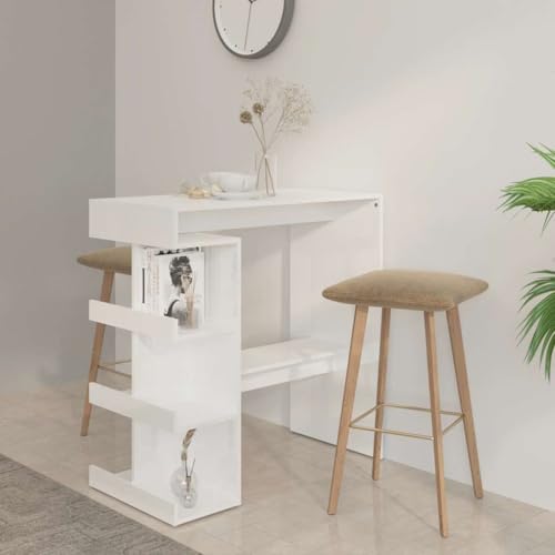 Lauuoeriau Home & Garden,Möbel-Bar-Tisch mit Ablagegestell, Hochglanz, Weiß, 100 x 50 x 101,5 cm Lauuoeriau Home & Garden,Möbel-Bar-Tisch mit Ablagegestell, Hochglanz, Weiß, 100 x 50 x 101,5 cm von Lauuoeriau