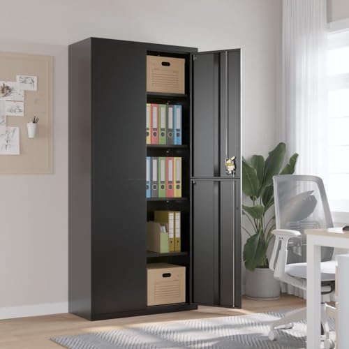 Lauuoeriau Home & Garden Möbel-Aktenschrank, schwarz, 90 x 40 x 200 cm, Stahl Lauuoeriau Home & Garden Möbel-Aktenschrank, schwarz, 90 x 40 x 200 cm, Stahl von Lauuoeriau