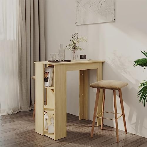 Lauuoeriau Home & Garden Möbel-Bartisch mit Ablage Sonoma Eiche 102x50x103,5 cm Holzwerkstoff von Lauuoeriau