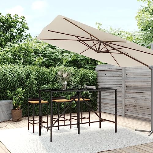 Lauuoeriau Home & Garden Möbel-Bartisch mit Glasplatte, schwarz, 180 x 70 x 110 cm, Polyrattan Lauuoeriau Home & Garden Möbel-Bartisch mit Glasplatte, schwarz, 180 x 70 x 110 cm, Polyrattan von Lauuoeriau