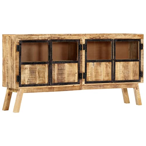 Lauuoeriau Home & Garden Möbel-Sideboard braun und schwarz 160x30x80 cm Mangoholz massiv grob von Lauuoeriau
