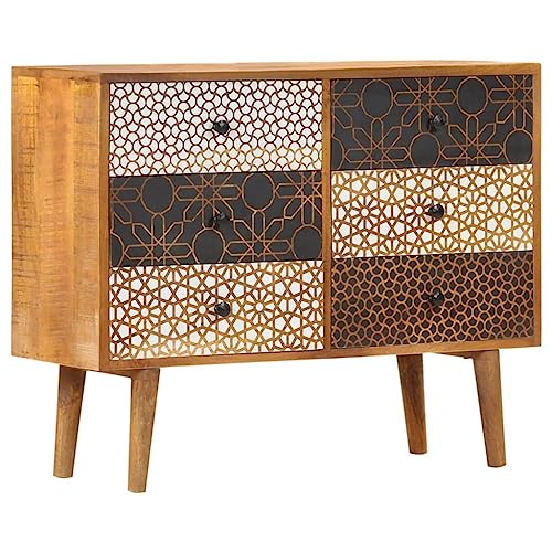 Lauuoeriau Home & Garden Möbel-Sideboard mit Druckmuster 90x30x70 cm massives Mangoholz Lauuoeriau Home & Garden Möbel-Sideboard mit Druckmuster 90x30x70 cm massives Mangoholz von Lauuoeriau