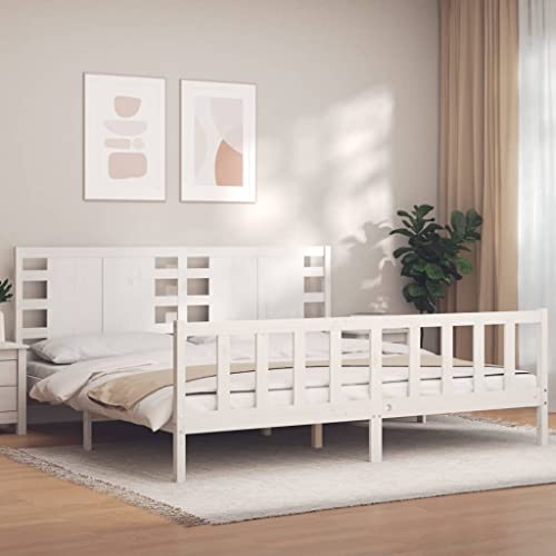 Lauuoeriau Home & Garden Möbelbett Bettgestell ohne Matratze weiß 200x200 cm Massivholz Kiefer Lauuoeriau Home & Garden Möbelbett Bettgestell ohne Matratze weiß 200x200 cm Massivholz Kiefer von Lauuoeriau