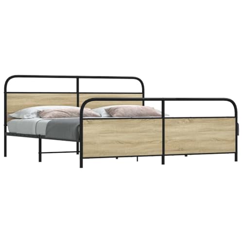Lauuoeriau Möbel Objekt Haus Metallgestell ohne Matratze Sonoma Eiche 180x200 cm Super King-Furniture Lauuoeriau Möbel Objekt Haus Metallgestell ohne Matratze Sonoma Eiche 180x200 cm Super King-Furniture von Lauuoeriau