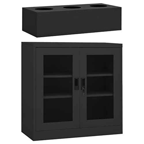 Lauuoeriau Möbelartikel Home Office Schrank mit Pflanzkasten Anthrazit 90x40x113cm Stahl-Möbel Lauuoeriau Möbelartikel Home Office Schrank mit Pflanzkasten Anthrazit 90x40x113cm Stahl-Möbel von Lauuoeriau