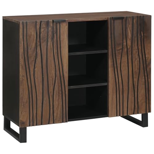 Lauuoeriau Sideboard 90x33.5x75cm Massivholz MangoSchränke & Aufbewahrungsmedien Aufbewahrungsschränke & Regale von Lauuoeriau