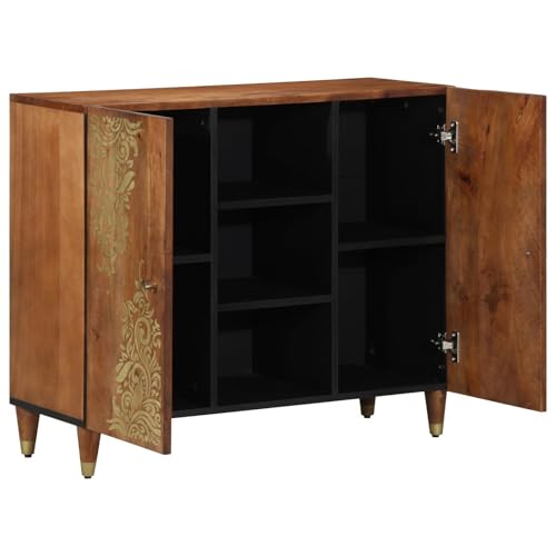 Lauuoeriau Sideboard 90x33x75cm Massivholz MangoSchränke & Aufbewahrungsmedien Aufbewahrungsschränke & Regale von Lauuoeriau