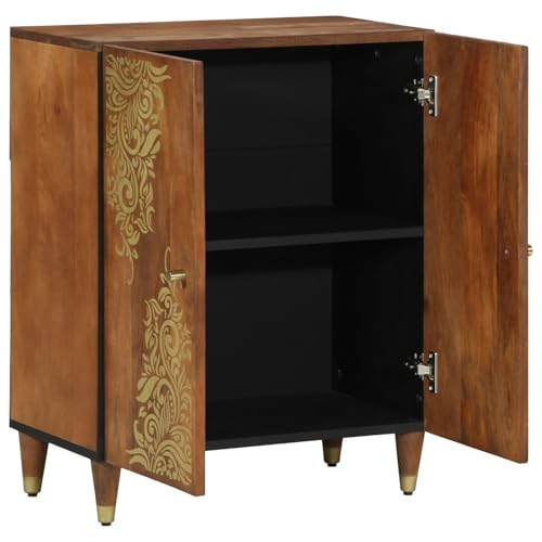 Sideboard 60x33x75cm Massivholz Mangoschränke & Aufbewahrungsschränke & Schließfächer von Lauuoeriau