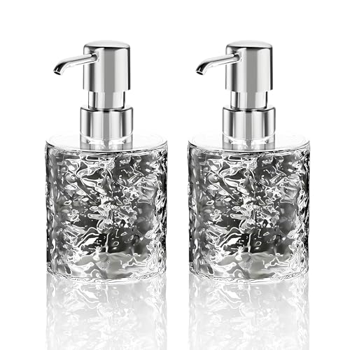Seifenspender 2er Set - 300ML Seifenspender Bad Transparent Grau - Nachfüllbarer Soap Dispenser aus PET PP ABS - Runde Form rutschfest Dichtes Gewinde - Für Bad Küche Seifenspender 2er Set - 300ML Seifenspender Bad Transparent Grau - Nachfüllbarer Soap Dispenser aus PET PP ABS - Runde Form rutschfest Dichtes Gewinde - Für Bad Küche von Lauviomify