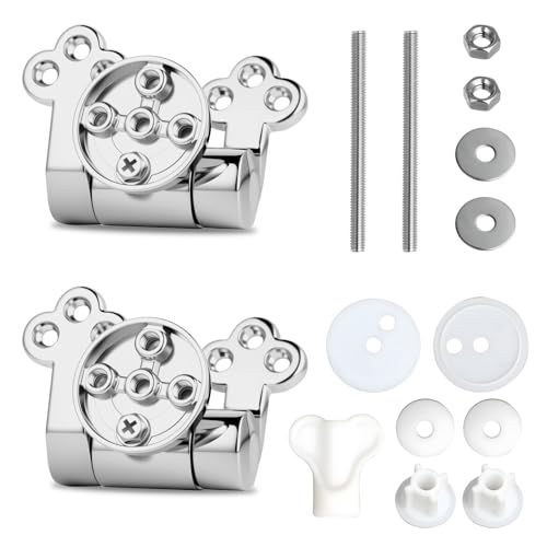 WC Sitz Befestigung - 1 Paar Soft-Close WC Sitz Scharniere Zinklegierung - WC Deckel Befestigung für Toilettensitz Absenkautomatik - Flexibel und Robust von Lauviomify